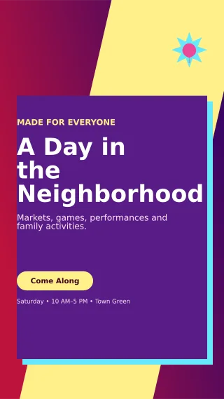 Neo Community Fair Flyer Digital Flyer — editable purple flyer or poster template, story / reel