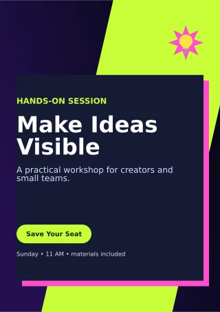 Neo Creative Workshop Flyer A4 Flyer — editable black flyer or poster template, a4 print