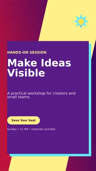 Neo Creative Workshop Flyer Digital Flyer — editable purple flyer or poster template, story / reel