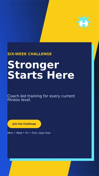 Neo Fitness Bootcamp Flyer Digital Flyer — editable blue flyer or poster template, story / reel