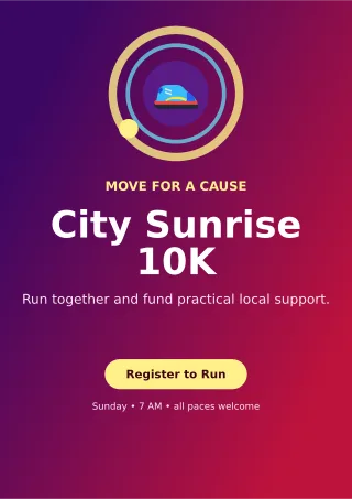 Orbit Charity Run Flyer A4 Flyer — editable purple flyer or poster template, a4 print
