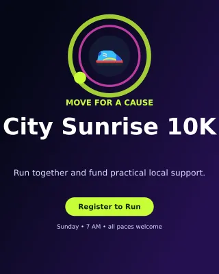 Orbit Charity Run Flyer Poster — editable black flyer or poster template, instagram portrait