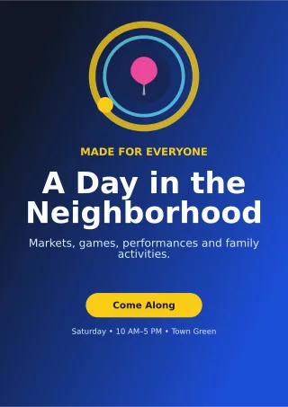 Orbit Community Fair Flyer A4 Flyer — editable blue flyer or poster template, a4 print