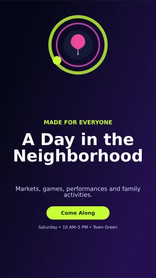 Orbit Community Fair Flyer Digital Flyer — editable black flyer or poster template, story / reel