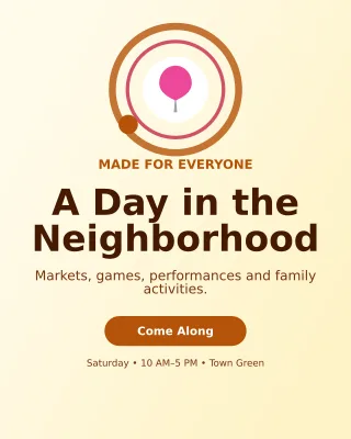Orbit Community Fair Flyer Poster — editable white flyer or poster template, instagram portrait