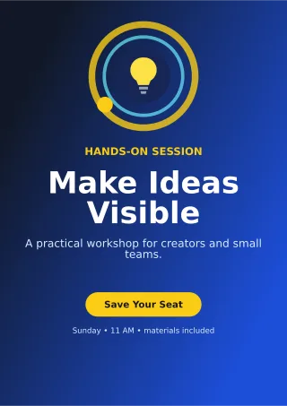 Orbit Creative Workshop Flyer A4 Flyer — editable blue flyer or poster template, a4 print