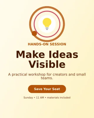 Orbit Creative Workshop Flyer Poster — editable white flyer or poster template, instagram portrait