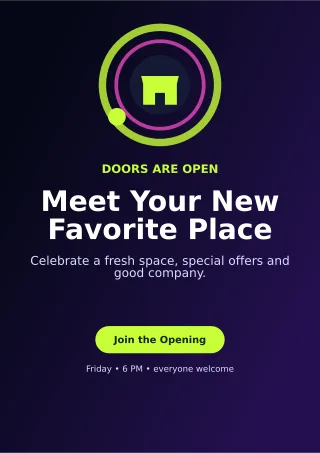 Orbit Grand Opening Flyer A4 Flyer — editable black flyer or poster template, a4 print
