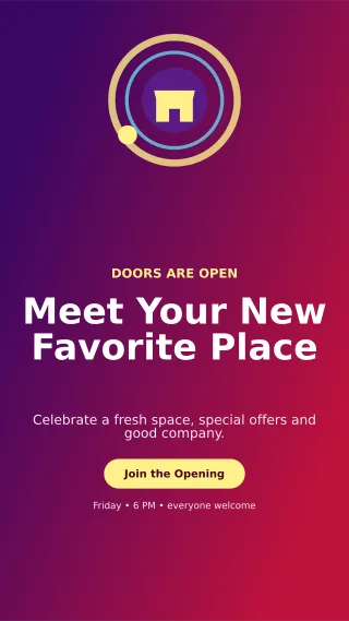 Orbit Grand Opening Flyer Digital Flyer — editable purple flyer or poster template, story / reel