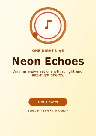 Orbit Live Concert Flyer A4 Flyer — editable white flyer or poster template, a4 print
