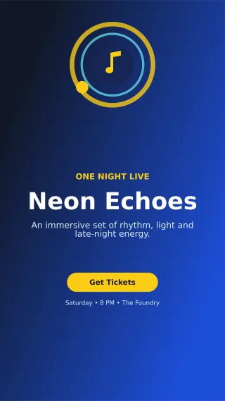 Orbit Live Concert Flyer Digital Flyer — editable blue flyer or poster template, story / reel
