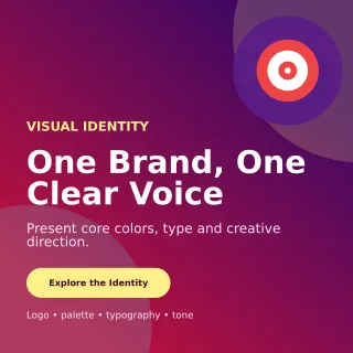Aurora Brand Board Social Post — editable purple graphic design template, instagram post