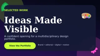 Botanical Design Portfolio Cover Wide Ad — editable black graphic design template, youtube thumbnail