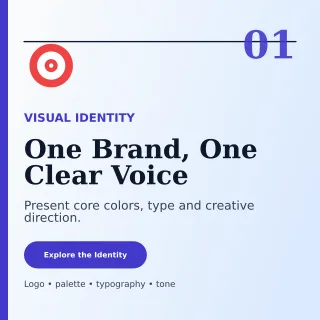 Editorial Brand Board Social Post — editable white graphic design template, instagram post
