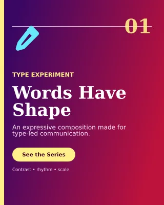 Editorial Typography Poster Poster — editable purple graphic design template, instagram portrait