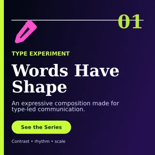 Editorial Typography Poster Social Post — editable black graphic design template, instagram post