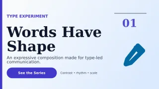 Editorial Typography Poster Wide Ad — editable white graphic design template, youtube thumbnail