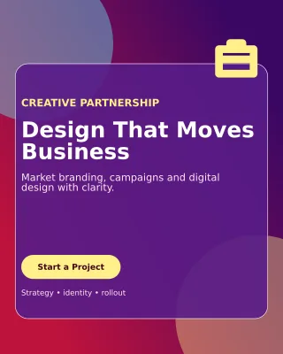 Glass Design Services Poster — editable purple graphic design template, instagram portrait