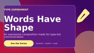 Glass Typography Poster Wide Ad — editable purple graphic design template, youtube thumbnail