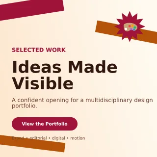 Kinetic Design Portfolio Cover Social Post — editable white graphic design template, instagram post