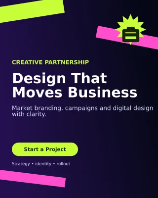 Kinetic Design Services Poster — editable black graphic design template, instagram portrait