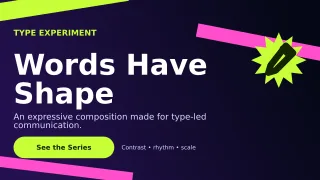 Kinetic Typography Poster Wide Ad — editable black graphic design template, youtube thumbnail