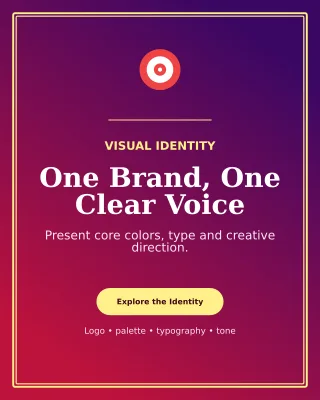 Luxe Brand Board Poster — editable purple graphic design template, instagram portrait