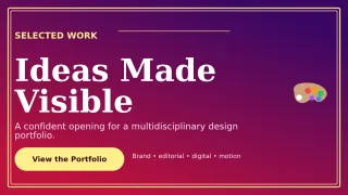 Luxe Design Portfolio Cover Wide Ad — editable purple graphic design template, youtube thumbnail