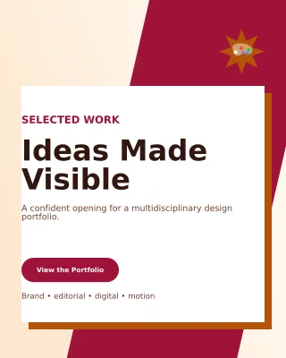 Neo Design Portfolio Cover Poster — editable white graphic design template, instagram portrait