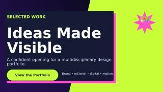 Neo Design Portfolio Cover Wide Ad — editable black graphic design template, youtube thumbnail