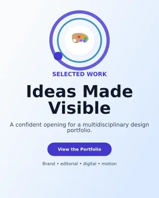 Orbit Design Portfolio Cover Poster — editable white graphic design template, instagram portrait