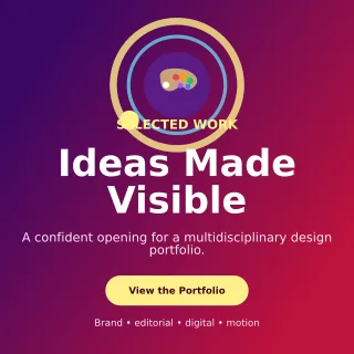 Orbit Design Portfolio Cover Social Post — editable purple graphic design template, instagram post