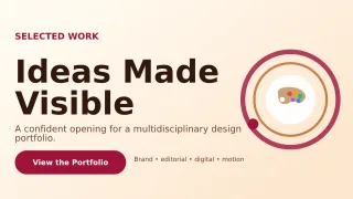 Orbit Design Portfolio Cover Wide Ad — editable white graphic design template, youtube thumbnail
