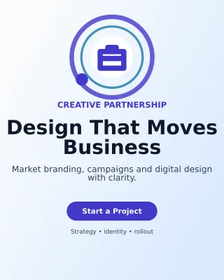 Orbit Design Services Poster — editable white graphic design template, instagram portrait