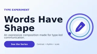 Orbit Typography Poster Wide Ad — editable white graphic design template, youtube thumbnail