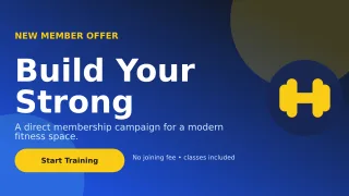Aurora Gym Membership Wide Ad — editable blue health and fitness template, youtube thumbnail