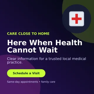 Aurora Medical Clinic Social Post — editable black health and fitness template, instagram post