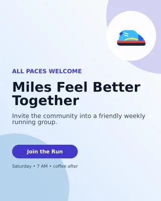 Aurora Run Club Poster — editable white health and fitness template, instagram portrait