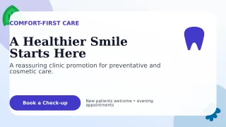Botanical Dental Clinic Wide Ad — editable white health and fitness template, youtube thumbnail