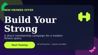Botanical Gym Membership Wide Ad — editable black health and fitness template, youtube thumbnail