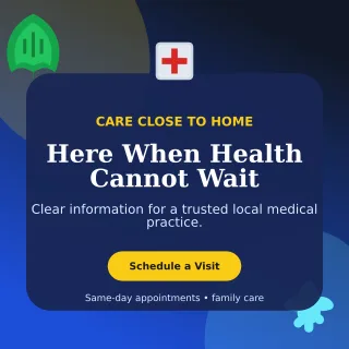 Botanical Medical Clinic Social Post — editable blue health and fitness template, instagram post