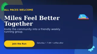 Botanical Run Club Wide Ad — editable blue health and fitness template, youtube thumbnail