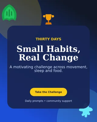 Botanical Wellness Challenge Poster — editable blue health and fitness template, instagram portrait