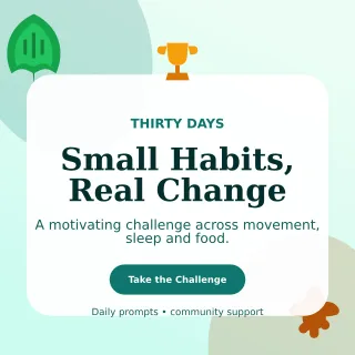 Botanical Wellness Challenge Social Post — editable white health and fitness template, instagram post