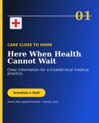 Editorial Medical Clinic Poster — editable blue health and fitness template, instagram portrait