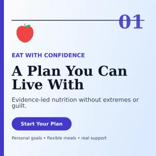 Editorial Nutrition Coaching Social Post — editable white health and fitness template, instagram post