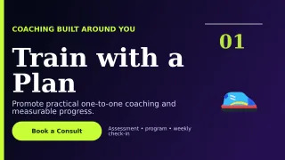Editorial Personal Trainer Wide Ad — editable black health and fitness template, youtube thumbnail