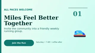 Editorial Run Club Wide Ad — editable white health and fitness template, youtube thumbnail