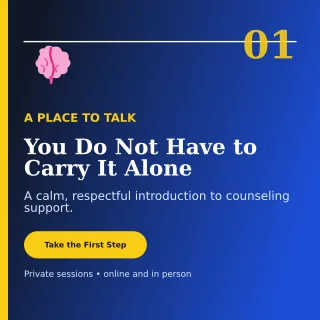 Editorial Therapy Practice Social Post — editable blue health and fitness template, instagram post