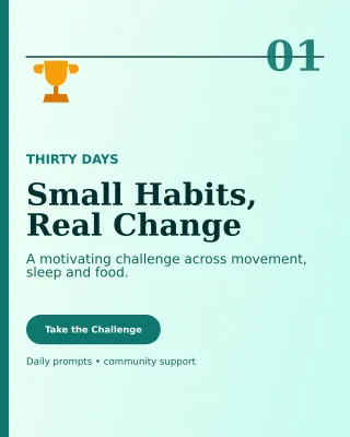 Editorial Wellness Challenge Poster — editable white health and fitness template, instagram portrait